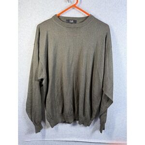 Raffi Sweater Mens Large‎ Green Lightweight Knit Crewneck Pullover Italy Cotton